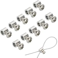 OQKAHIV 10 Stück Drahtseilklemmen mit Schraubklemmen Kappe, Edelstahl Einzel Löcher Schloss Kabel Klemmen Clip, Drahtseilklemme, Drahtklemme, Für Metallseil Und Kabel Für Markisen, Kabelhalterungen