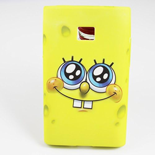 MECA(TM) Cartoon Style Designs Spongebob TPU Phone Case Cover For LG Optimus l3 Cases With MECA Trademark Bag And After Service Phone Number