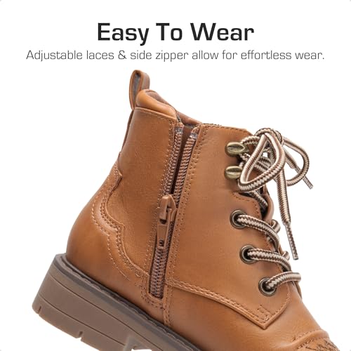 DREAM PAIRS Boys Girls Combat Ankle Boots Cowboy Cowgirl Western Embroidered Side Zipper Booties Toddler/Little Kid/Big Kid4