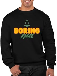 Graphic Impact Boring Xmas Unisex Ugly Christmas Jumpers for Men Women Sarcastic Vintage Sweater Mens Christmas Party Tops Soft Warm Cosy Cotton Sweatshirt