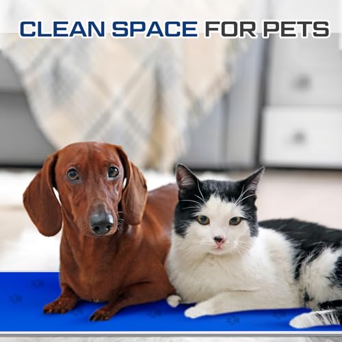 Image of Nuanchu Adhesive Mat Pad Include 1 Sticky Non Slip Base Pad 2 Tacky Dust Mats Construction of 30 (60 Sheets Total) for Clean Room Science Lab Matting Hospital(18x36 Inches,Blue,60 Sheets)