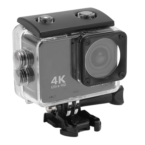 Action Camera 4K 60FPS Fotocamera Subacquea da 24 MP Resistente Allacqua 30 M Videocamera WiFi Ultra Grandangolare da 170 ° con Scheda di Memoria da 128 GB nero