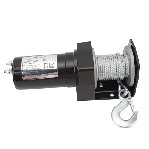 Winche eléctrico 2000 lbs DC12V con control remoto miniatura 3