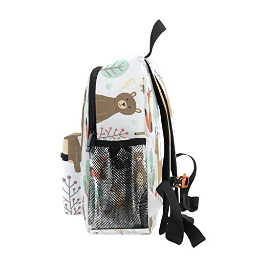 OREZI Custom Kids Name Toddler Backpack,Personalized Todder Backpack Foxes and Bear Preschool Kindergarten Book Bag Practical and Durable Daycare Bag for Travel,Toys4