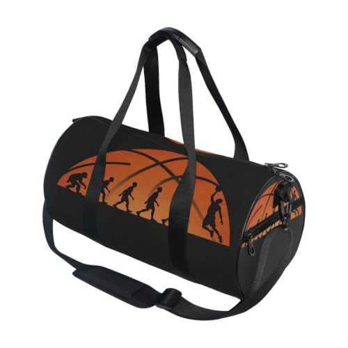 Bolsa de deporte ligera con bolsillo interior y divertido diseño de baloncesto