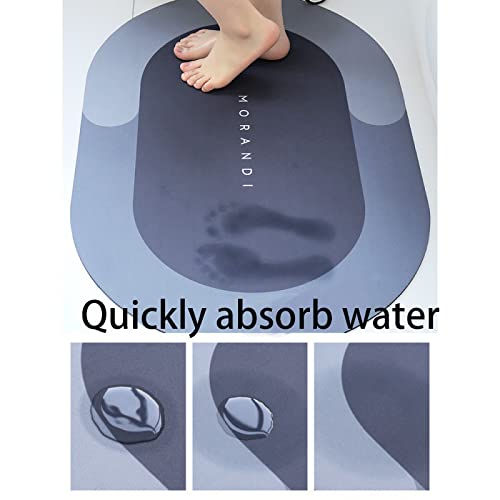 Alfombra De Baño De Diatomita - Absorbente, Antideslizante, 40x60 Cm, Color Gris