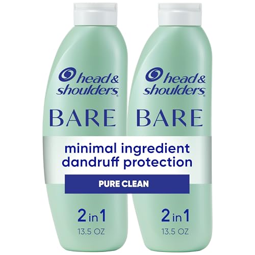 Head & Shoulders Anti-Dandruff Shampoo and Conditioner, BARE Pure Clean 2-in-1 Twin Pack, 1% Pyrithione Zinc, Scalp Care, Sulfate-Free, Silicone-Free, 13.5 fl oz Each