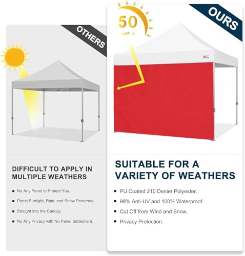 Image of MASTERCANOPY 12x12 Pop Up Canopy Sidewall Only 1-Pack Red