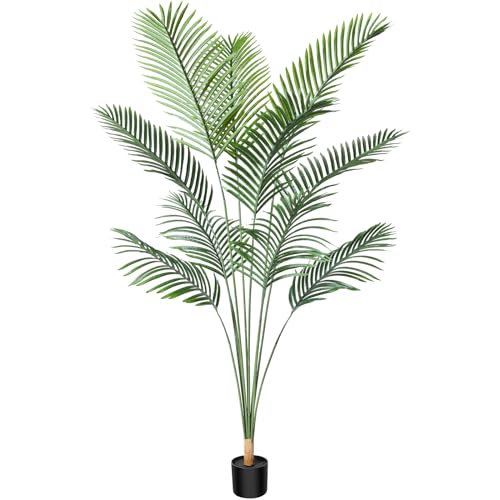 CROSOFMI Plantas Artificiales de Palmera Areca de 170 cm, árbol Tropical Artificial, Plantas de imitación para Interiores y Exteriores, Maceta de plástico para Fiestas, Oficina, hogar, decoración de