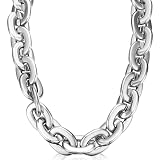 Remuuly Plastic Chain Necklace Chunky Big Fake Necklace Hip Hop Rapper Giant Turnover Chain Costume for...