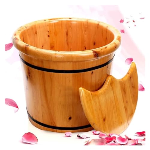 Tina de pies de madera maciza para spa miniatura 3