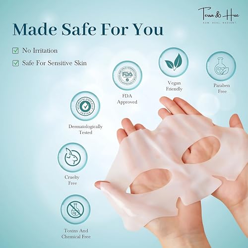 Image of Terra & Hue Korean Glass Skin Overnight Collagen Face Mask with Facial Headband and Glow Tracker for Young, Glowing Skin, 2X Natural Bio Collagen, 4X Hydration, Pigmentation, Pore Minimizing, Collagen Mask Overnight, Pack Of 2
