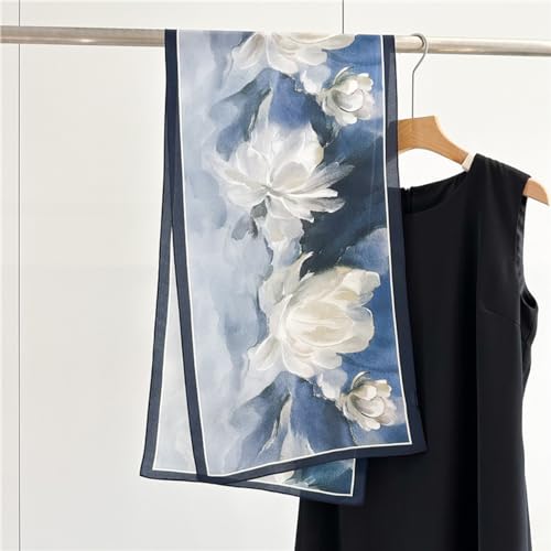 K-Elewon 100% Pure Mulberry Silk Long Scarf Headscarf Fashion Scarves Natural Silk Shawls for Women H182