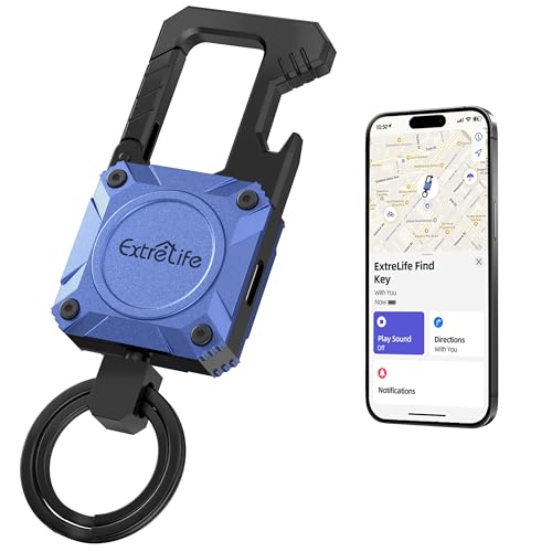 Image of ExtreLife Keychain, Works with Apple Find My, Bottle Opener, Carabiner Car Key Chains with Gps Tracker