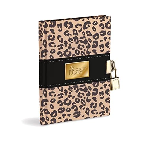 Segreto Diary 14.5 x 18.5 cm Leopard with Metal Lock and 2 Keys Cover
