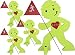 Produktbild StreetBuddy - Warnfigur mit Fahne, reflektierender Warnaufsteller für Kindersicherheit - Achtung langsam Fahren - Vorsicht spielende Kinder - Schild Autofahrer Warnung - Set (Grün, 4er Pack)