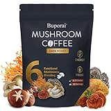 Mushroom Coffee Dark Roast, Instant Mushroom Coffee with 6 Mushrooms Lion’s Mane, Cordyceps, Turkey Tail & Other for Energy, Focus, Digestion, Immunity, 30 Servings