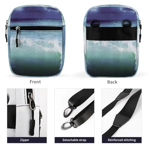Ocean Wave Mini Crossbody Bag Anti-Theft Side Shoulder Bags Messenger Bag Unisex3
