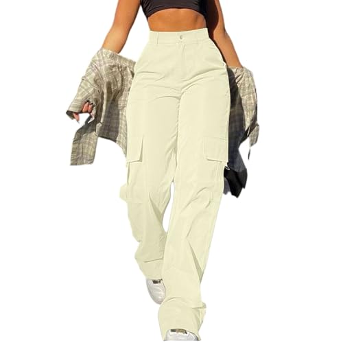 Womens Cargo Pants High Waisted Baggy Wide Leg Pants Elastic Waist Casual Hiking Travel Pant with Pockets Y2K Clothes2
