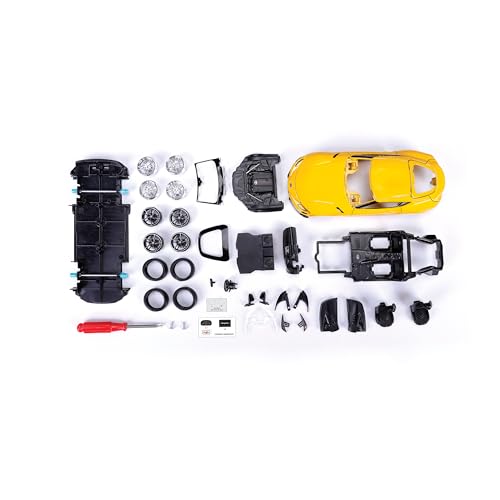 Maisto 1:24 Assembly Line 2022 Toyota Supra GR, Amarillo metálico miniatura 2