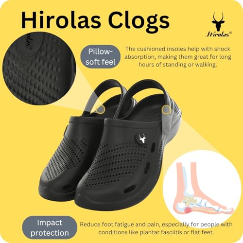Image of Hirolas Men's Fluffy Black Eva Cushioned Strap Clogs