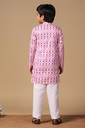 Image of Fashion Dream Boy's Cotton Blend Printed Kurta Pant Set|Kurta Set|Kurta And Pant Set|Kids Ethnic Set|Ethnic Set