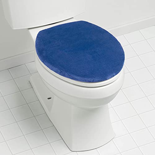 Genteele Memory Foam Toilet Lid Cover One Size Fits All Design, Machine Washable, Ultra Comfortable Velvet Seat Cover (Royal Blue) #TOP25
