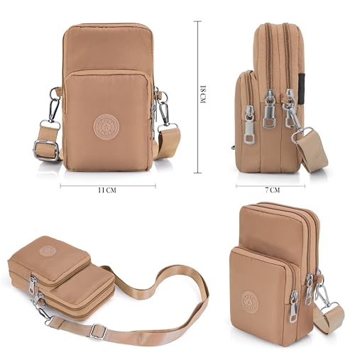 Image of JI Crossbody Phone Bag for Women Mini Wallet Bags with Adjustable Shoulder Strap Wallet Clutch Bag for Girls Zipper Phone Pouch Handbag