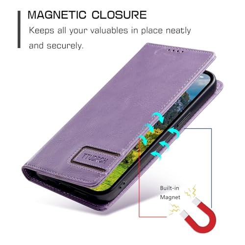 Coque cuir iPhone 14 Pro vert étui magnétique de qualité supérieure