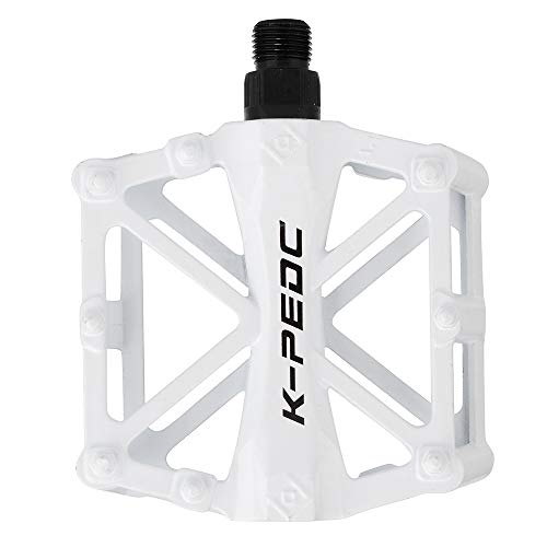 boruizhen Aluminium CNC Bike Platform Pedals Lightweight Road Cycling Bicycle Pedals for MTB BMX (White) - Thumbnail 5