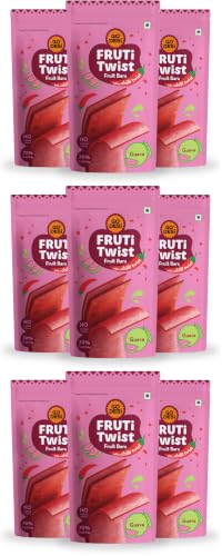 Image of GO DESi Guava Fruti Twist Fruit Bars - 3 x Pack of 30 pieces, Papad, Fruit Jelly