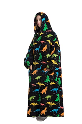 Pterygoid Extra Long Oversized Blanket Hoodie,Wearable Hooded Blanket Adult for Women and Men,Hoodie Blanket with Pocket,Fluffy Throw Sweatshirt - Image 3