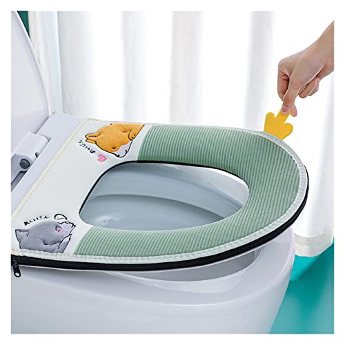 BMINO WC-Sitz-WC-Sitzbezug WC-Sitzkissen-Reißverschluss-Toilettensitzkissen Toilleten Sitz (Color : GR) – Bild 3