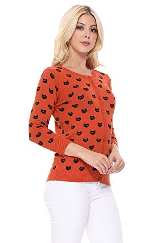Yemak MK3466-OLV/BLK-M Women'S Knit Cardigan Sweater thumb #3