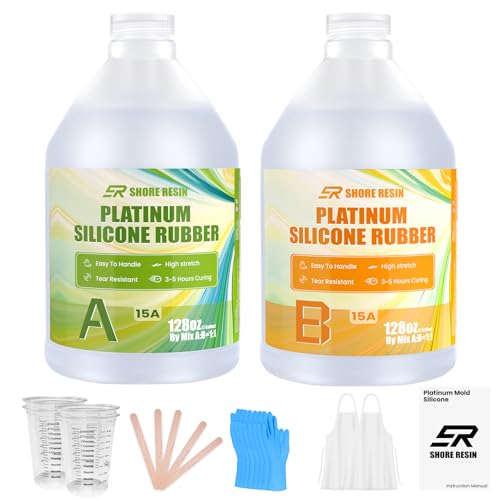 2 Gallon Platinum Cure Silicone for Mold Making – 15A Flexible, Tear-Resistant, Food-Safe Casting Silicone for High-Detail Professional & Industrial Projects