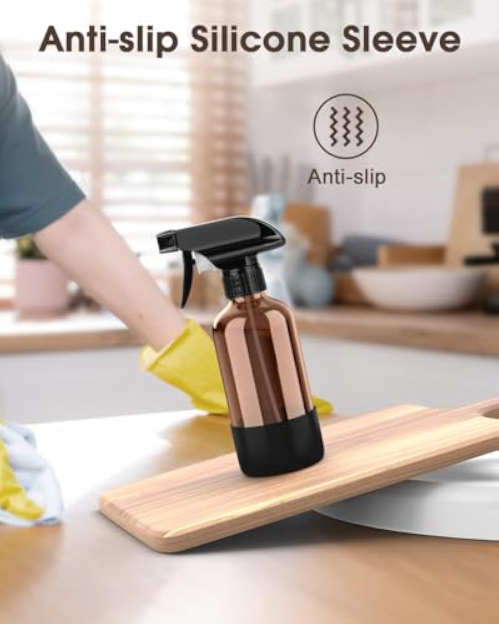 Glass Spray Bottle Set with Silicone Sleeve Protection