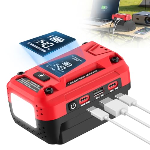 Hisecren 140W USB Battery Charger Compatible with Milwaukee 18V Battery