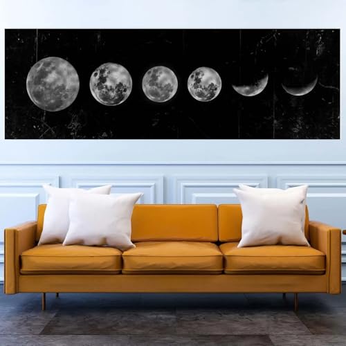 Peinture abstraite lune or de grande taille pour mur design
