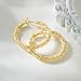 Amoxos 14K Gold Hoop Earrings for Women Trendy Thick Twisted Hoops Earring Fine Weave Design 14K Gold Earrings for Womens Hypoallergenic Earrings Jewelry for Women 30MM