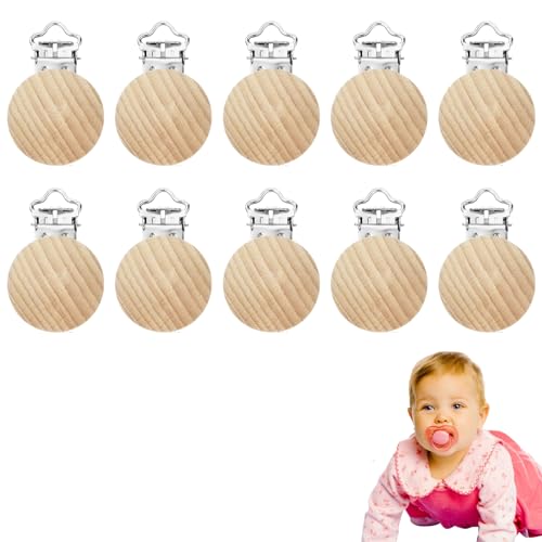 Clip Madera para Chupete, 10PCS Pinzas Chupete, Chupetero Madera, Pinzas Para Chupeteros Clips Bebe, Clip Chupeter Enganche, Portachupetes Bebe Personalizado Niña