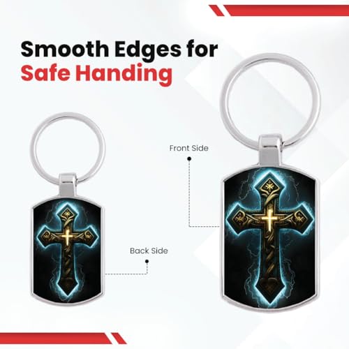Image of Stylish Metal Keychains with Permanent Glossy Print - Inspirational Quotes & Spiritual Designs - Perfect Key chains for loved ones, Personal Use, Gifts & Return Gifts