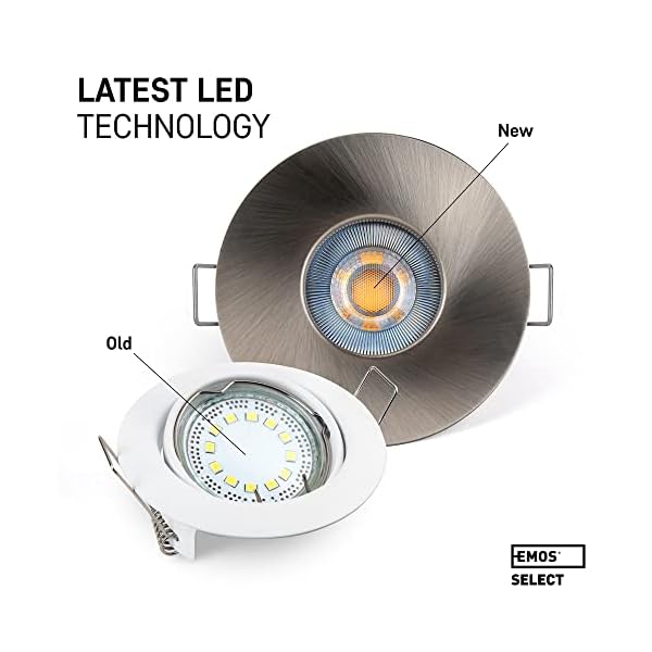Emos Exclusive LED Einbaustrahler 230V, 5W, 370lm | LED Spots Badezimmer, Feuchtraum IP44 | LED Spot warmweiß 3000k… – Bild 8