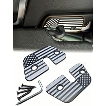 Sun Visor Repair Kit, Aluminum Alloy Sun Visor Clips American Flag Visor Bracket Compatible with Jeep Wrangler JK 2018/JL 2018-2023/Gladiator JT 2020-2023 Accessories Quick Repair Loose Visor
