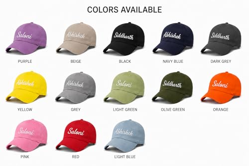 Image of AICA Personalised Name Cotton Cap for Men & Women � Black, Free Size | Gifts for Men & Women