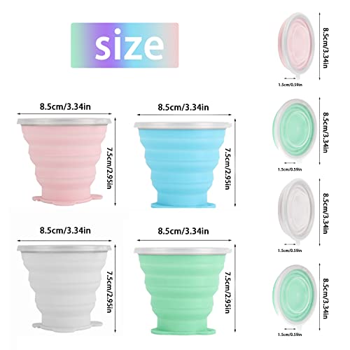 Ksvaye 4 Pezzi Bicchiere da Viaggio in Silicone