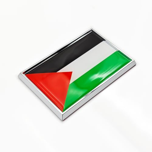 Image of Palestine Flag Sticker Emblem Palestinian Decal Car Chrome Flags, 2 Pack, 3 x 2 inches