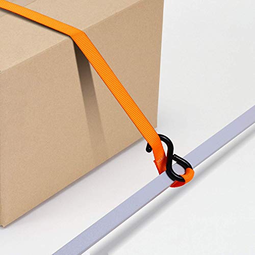 Ratchet Tie Down Strap 8-Pack 15 Ft - 500 Lbs Load Cap With 1500 Lbs Breaking Limit, Ohuhu Ratchet Tie Downs Logistic Cargo Straps For Moving Appliances, Motorcycle, Orange #TOP5