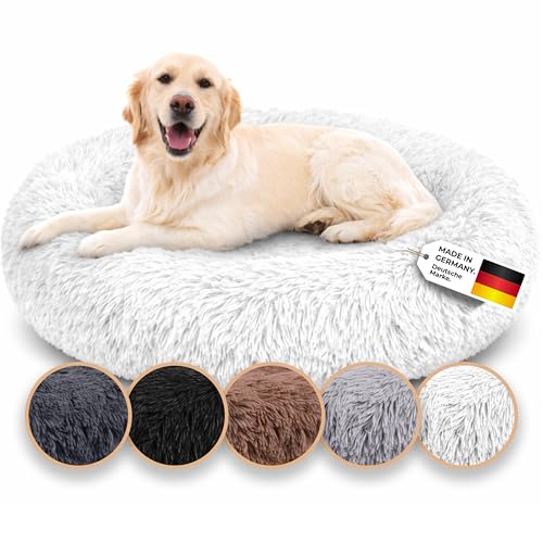 Belune® Hundebett [mit waschbarem Bezug] - Das Original - [XXL, 140cm, Weiß] Hundekorb, Katzenbett, Hundekörbchen, Dog Bed, Flauschiges Hundebett für große, mittelgroße & kleine Hunde