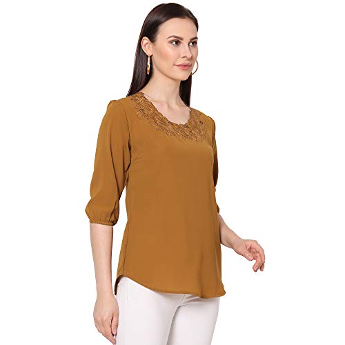 Image of GO-4 IT Women's Top with Cutwork Embroidery in Neck