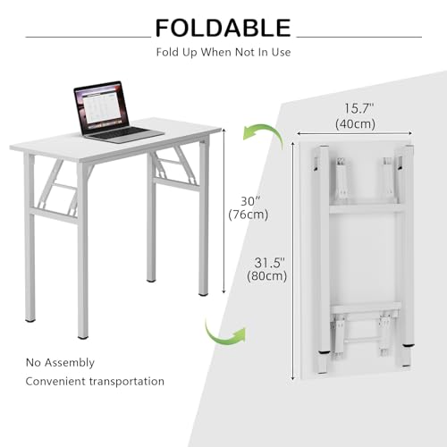 Image of Need Small Computer Desk 31.5 Inch Folding Home Office Table White